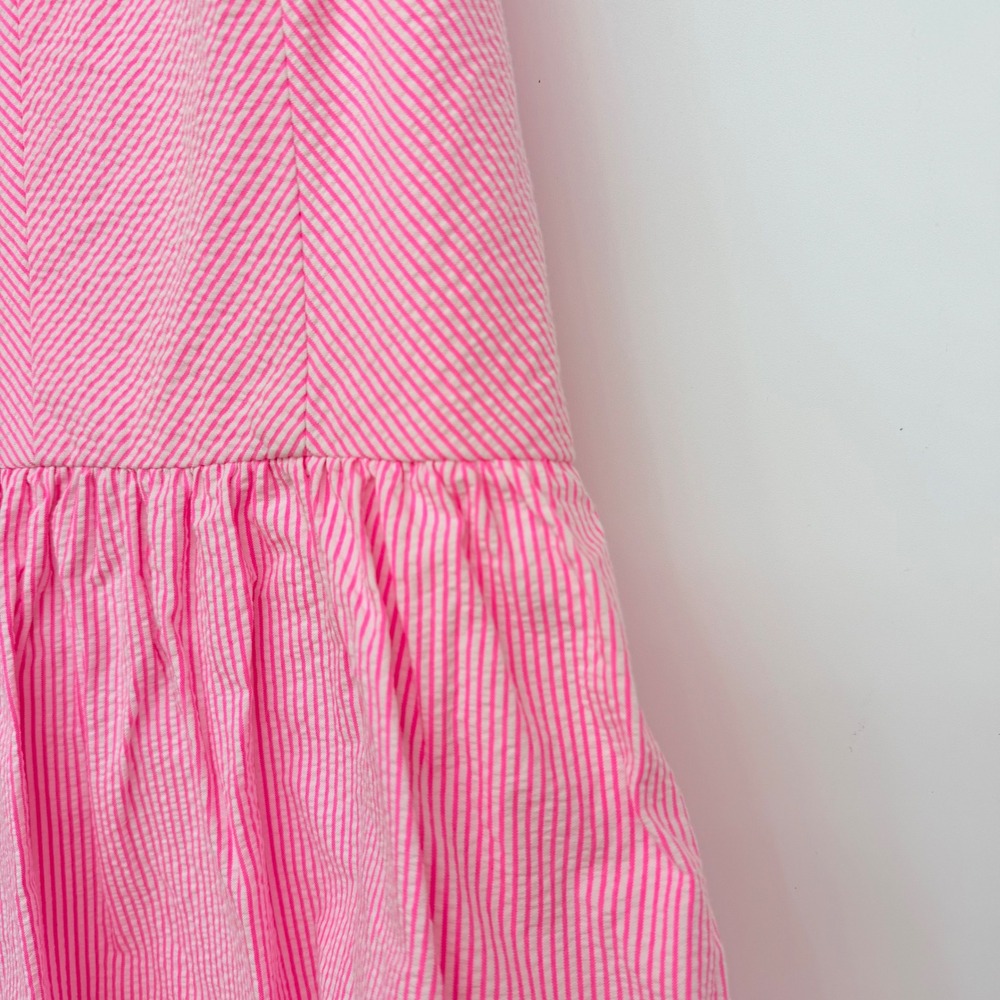 Lilly Pulitzer Richelle Strapless Seersucker Bow Back Mini Dress Womens 10 Pink - Picture 6 of 9